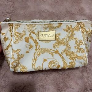 Versace Gold and White Women's makeup/perfume bag